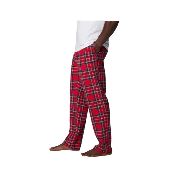 NEW Men’s Columbia 100% Cottin Flannel Pajama Pant, Red Plaid, Size Medium - Picture 1 of 6